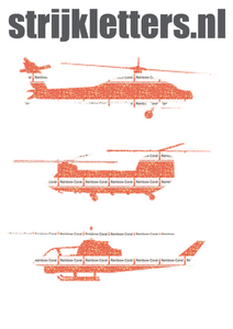 Vel Strijkletters Helicopters Glitter Rainbow Coral Glitter ST - afb. 1