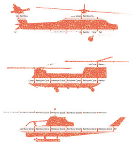 Vel Strijkletters Helicopters Glitter Rainbow Coral Glitter ST - afb. 2