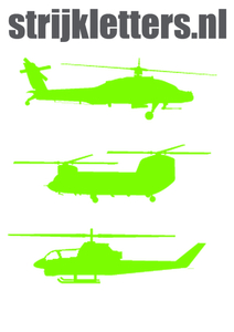 Vel Strijkletters Helicopters Metallics Lime Metallic - afb. 1