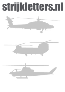 Vel Strijkletters Helicopters Reflecterend Zilver - afb. 1