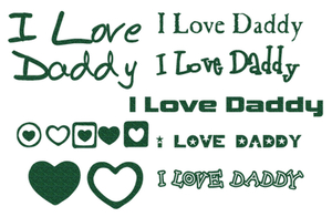 Vel Strijkletters I Love Daddy Glitter Groen - afb. 2