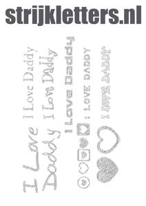 Vel Strijkletters I Love Daddy Glitter Silver 450 - afb. 1