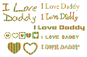 Vel Strijkletters I Love Daddy Rainbow Regenboog Folie - afb. 2