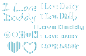 Vel Strijkletters I Love Daddy Mirror Blauw - afb. 2