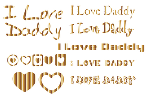 Vel Strijkletters I Love Daddy Mirror Goud - afb. 2