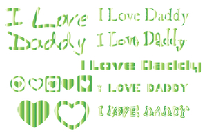 Vel Strijkletters I Love Daddy Mirror Groen - afb. 2