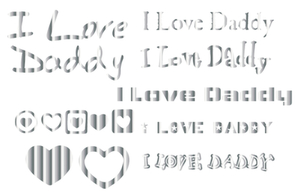 Vel Strijkletters I Love Daddy Mirror Zilver - afb. 2