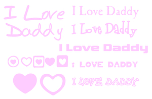 Vel Strijkletters I Love Daddy Flex Baby Rose - afb. 2