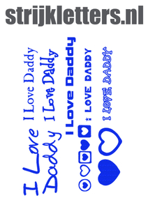 Vel Strijkletters I Love Daddy Design Carbon Blauw - afb. 1