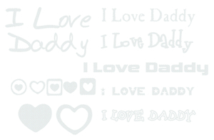 Vel Strijkletters I Love Daddy Design Carbon Wit - afb. 2