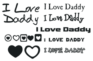 Vel Strijkletters I Love Daddy Design Carbon Zwart - afb. 2