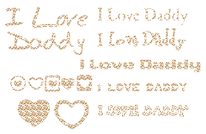 Vel Strijkletters I Love Daddy Design Leger Beige - afb. 2