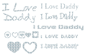 Vel Strijkletters I Love Daddy Design Metaalpop - afb. 2