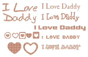 Vel Strijkletters I Love Daddy Design Ruit Beige - afb. 2