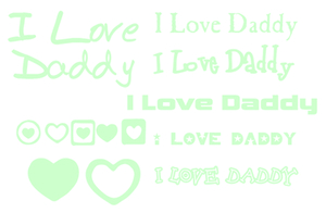 Vel Strijkletters I Love Daddy Flex Mint Groen - afb. 2