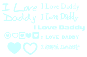 Vel Strijkletters I Love Daddy Flex Baby Blauw - afb. 2