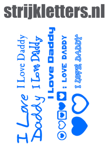 Vel Strijkletters I Love Daddy Flex Licht Blauw - afb. 1