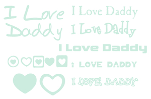 Vel Strijkletters I Love Daddy Flex Pastel Groen - afb. 2