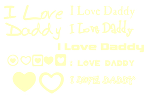 Vel Strijkletters I Love Daddy Flex Pastel Geel - afb. 2