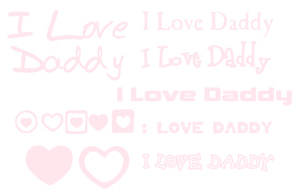Vel Strijkletters I Love Daddy Flex Pastel Roze - afb. 2