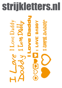 Vel Strijkletters I Love Daddy Flex Neon Oranje_ - afb. 1