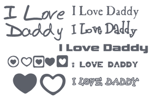 Vel Strijkletters I Love Daddy Flex Licht Graphiet - afb. 2