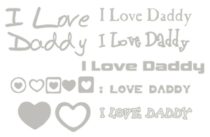 Vel Strijkletters I Love Daddy Flex Heather Grijs - afb. 2