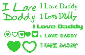 Vel Strijkletters I Love Daddy Flock Licht Groen - afb. 2