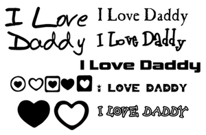 Vel Strijkletters I Love Daddy Flock Zwart - afb. 2