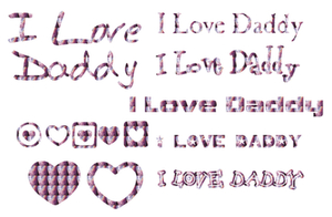 Vel Strijkletters I Love Daddy Holografische Roze - afb. 2