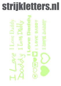 Vel Strijkletters I Love Daddy Glow in the Dark - afb. 1