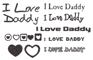 Vel Strijkletters I Love Daddy Glitter Black Glitter 458 - afb. 2