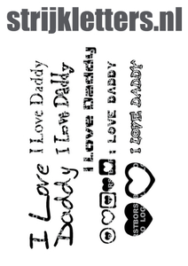 Vel Strijkletters I Love Daddy Flex BORSTLOGO - afb. 1