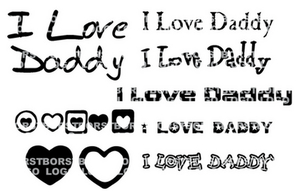 Vel Strijkletters I Love Daddy Flex BORSTLOGO - afb. 2