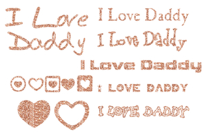 Vel Strijkletters I Love Daddy Glitter Light Rose Gold - afb. 2