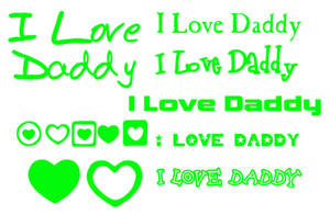 Vel Strijkletters I Love Daddy Glow in the dark Glow in the Dark Groen - afb. 2