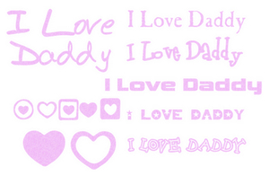Vel Strijkletters I Love Daddy Glitter Neon Purple 480 - afb. 2