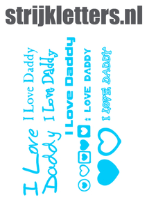 Vel Strijkletters I Love Daddy Glow in the Dark Blauw - afb. 1