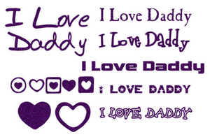 Vel Strijkletters I Love Daddy Glitter Purple Glitter 424 - afb. 2