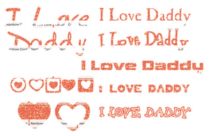 Vel Strijkletters I Love Daddy Glitter Rainbow Coral Glitter ST - afb. 2