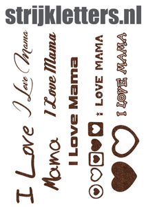 Vel Strijkletters I Love Mama Glitter Brons Glitter 452 - afb. 1