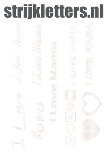 Vel Strijkletters I Love Mama Glitter White Glitter 444 - afb. 1