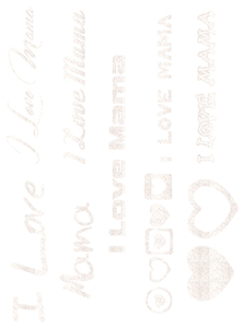 Vel Strijkletters I Love Mama Glitter White Glitter 444 - afb. 2