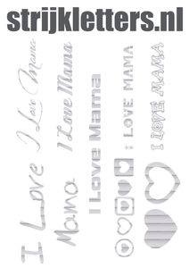 Vel Strijkletters I Love Mama Glitter Rainbow White 488 - afb. 1