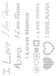 Vel Strijkletters I Love Mama Glitter Rainbow White 488 - afb. 2