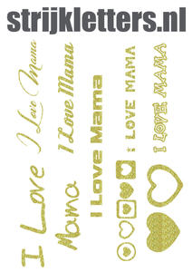 Vel Strijkletters I Love Mama Glitter Coronado Gold - afb. 1