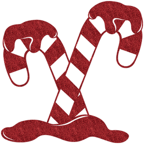 Vel Strijkletters Kerst Candy Cane Glitter Rood - afb. 2