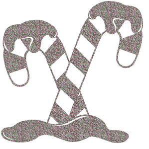 Vel Strijkletters Kerst Candy Cane Glitter Regenboog Multicolor 453 - afb. 2