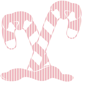 Vel Strijkletters Kerst Candy Cane Mirror Roze - afb. 2