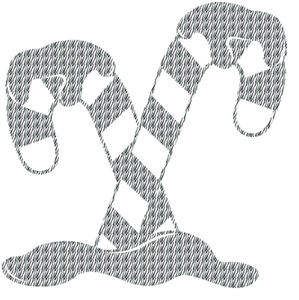 Vel Strijkletters Kerst Candy Cane Design Zebra - afb. 2